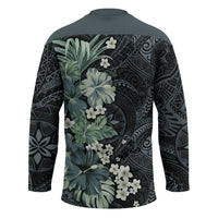 Pauliuli Hawai'i Hibiscus Hockey Jersey Polynesian Tribal Tattoo Pattern Floral Elements LT9 - Polynesian Pride