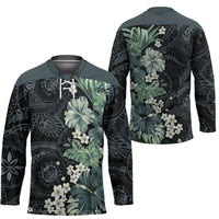 Pauliuli Hawai'i Hibiscus Hockey Jersey Polynesian Tribal Tattoo Pattern Floral Elements LT9 - Polynesian Pride