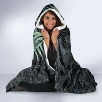 Pauliuli Hawai'i Hibiscus Hooded Blanket Polynesian Tribal Tattoo Pattern Floral Elements LT9 - Polynesian Pride