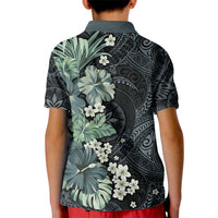 Pauliuli Hawai'i Hibiscus Kid Polo Shirt Polynesian Tribal Tattoo Pattern Floral Elements LT9 - Polynesian Pride