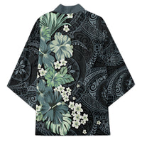 Pauliuli Hawai'i Hibiscus Kimono Polynesian Tribal Tattoo Pattern Floral Elements LT9 - Polynesian Pride