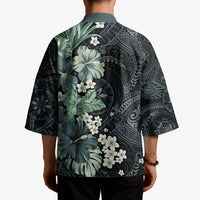 Pauliuli Hawai'i Hibiscus Kimono Polynesian Tribal Tattoo Pattern Floral Elements LT9 - Polynesian Pride