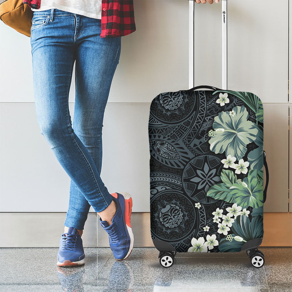 Pauliuli Hawai'i Hibiscus Luggage Cover Polynesian Tribal Tattoo Pattern Floral Elements LT9 - Polynesian Pride