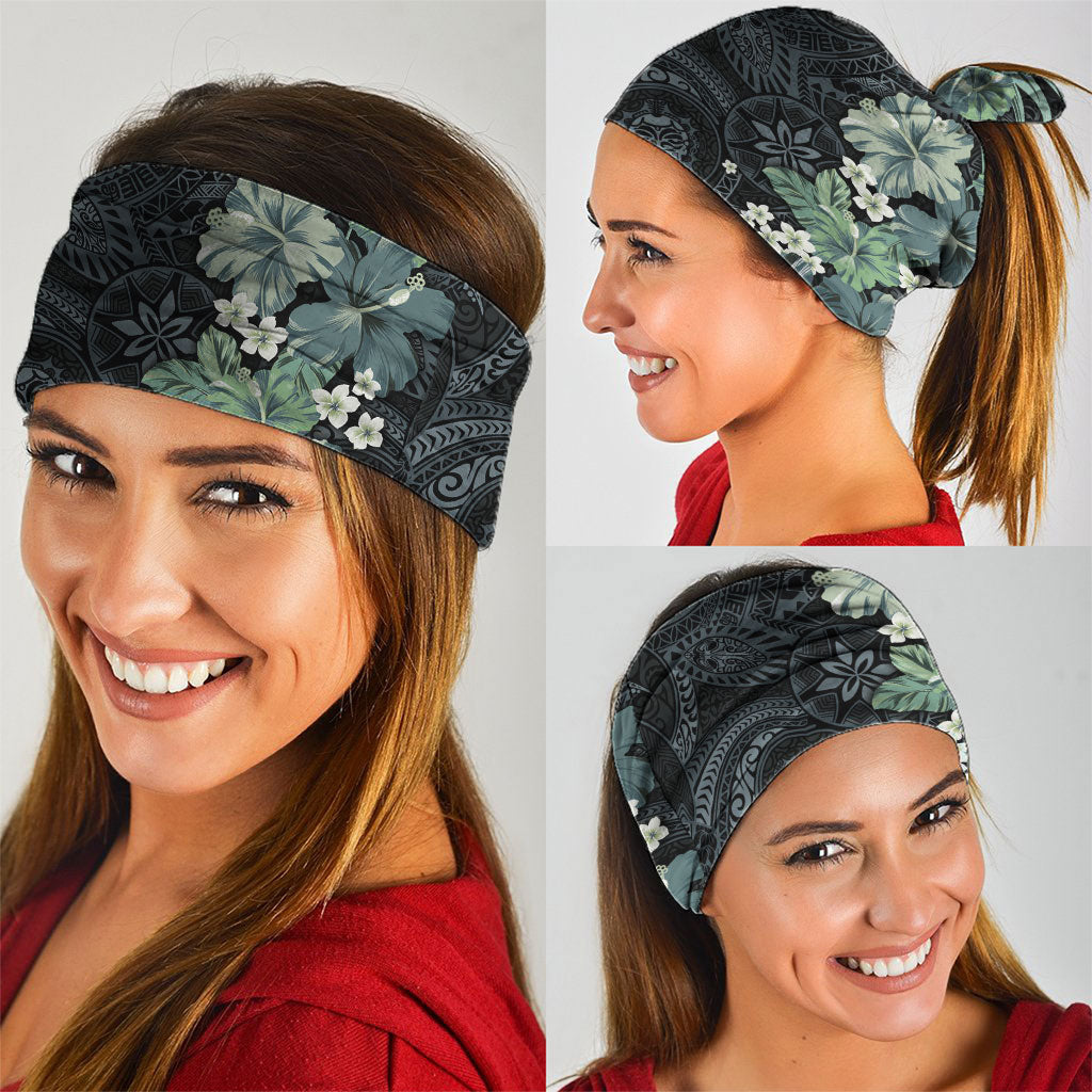 Pauliuli Hawai'i Hibiscus Neck Gaiter Polynesian Tribal Tattoo Pattern Floral Elements LT9 - Polynesian Pride