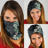 Pauliuli Hawai'i Hibiscus Neck Gaiter Polynesian Tribal Tattoo Pattern Floral Elements LT9 - Polynesian Pride
