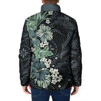 Pauliuli Hawai'i Hibiscus Padded Jacket Polynesian Tribal Tattoo Pattern Floral Elements LT9 - Polynesian Pride