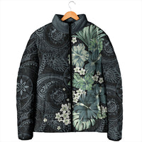 Pauliuli Hawai'i Hibiscus Padded Jacket Polynesian Tribal Tattoo Pattern Floral Elements LT9 - Polynesian Pride