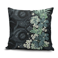 Pauliuli Hawai'i Hibiscus Pillow Cover Polynesian Tribal Tattoo Pattern Floral Elements LT9 Charcoal Blue - Polynesian Pride