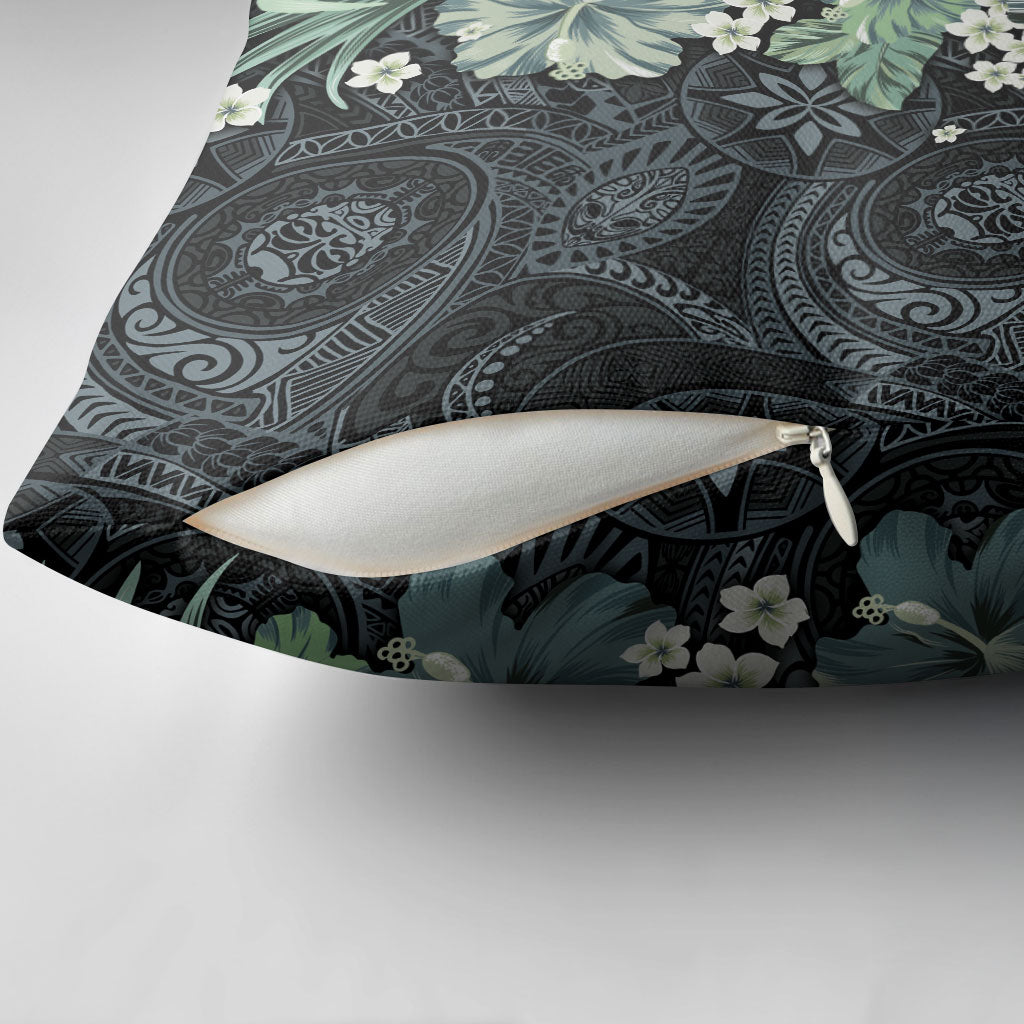 Pauliuli Hawai'i Hibiscus Pillow Cover Polynesian Tribal Tattoo Pattern Floral Elements LT9 - Polynesian Pride