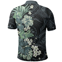 Pauliuli Hawai'i Hibiscus Polo Shirt Polynesian Tribal Tattoo Pattern Floral Elements LT9 - Polynesian Pride