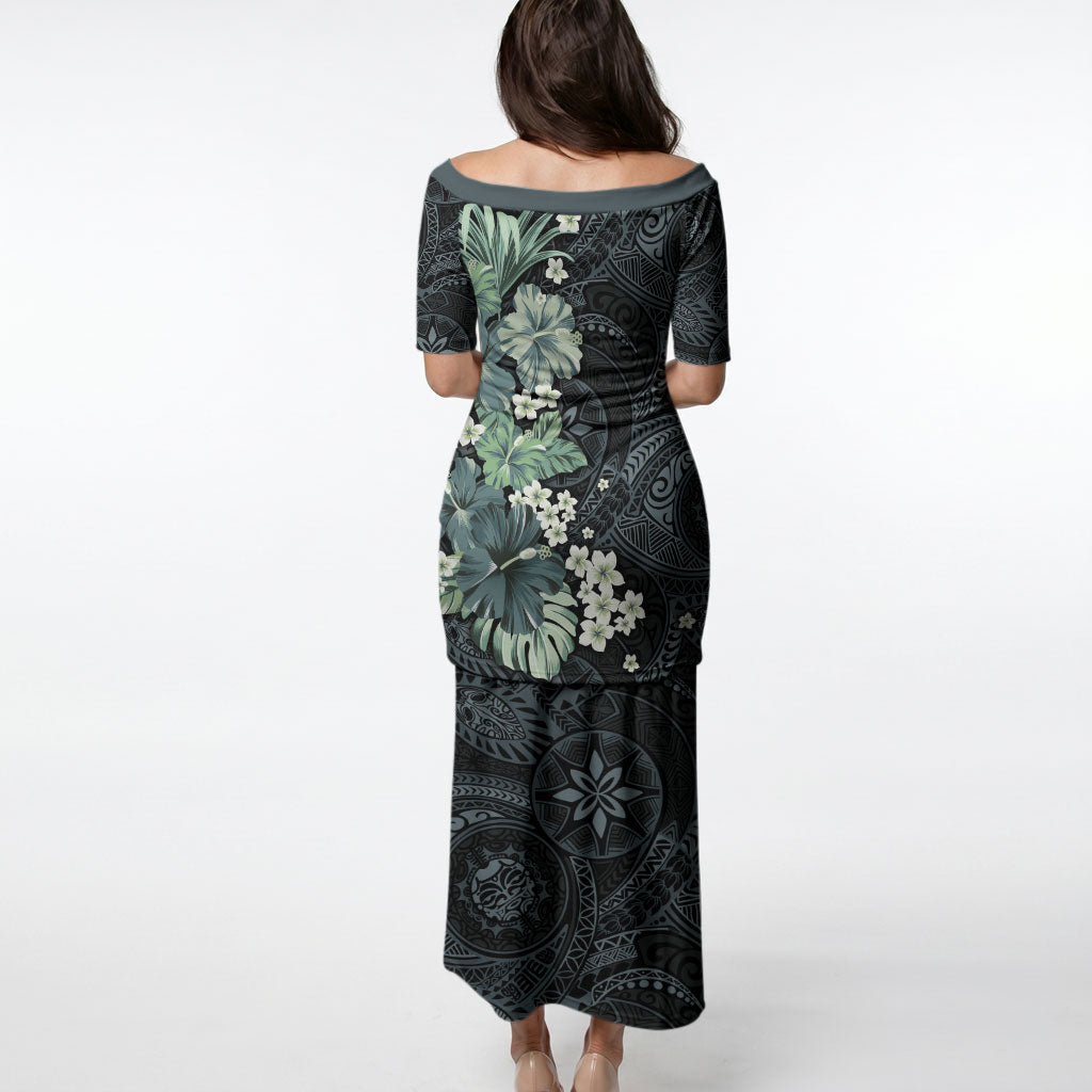 Pauliuli Hawai'i Hibiscus Puletasi Polynesian Tribal Tattoo Pattern Floral Elements LT9 - Polynesian Pride