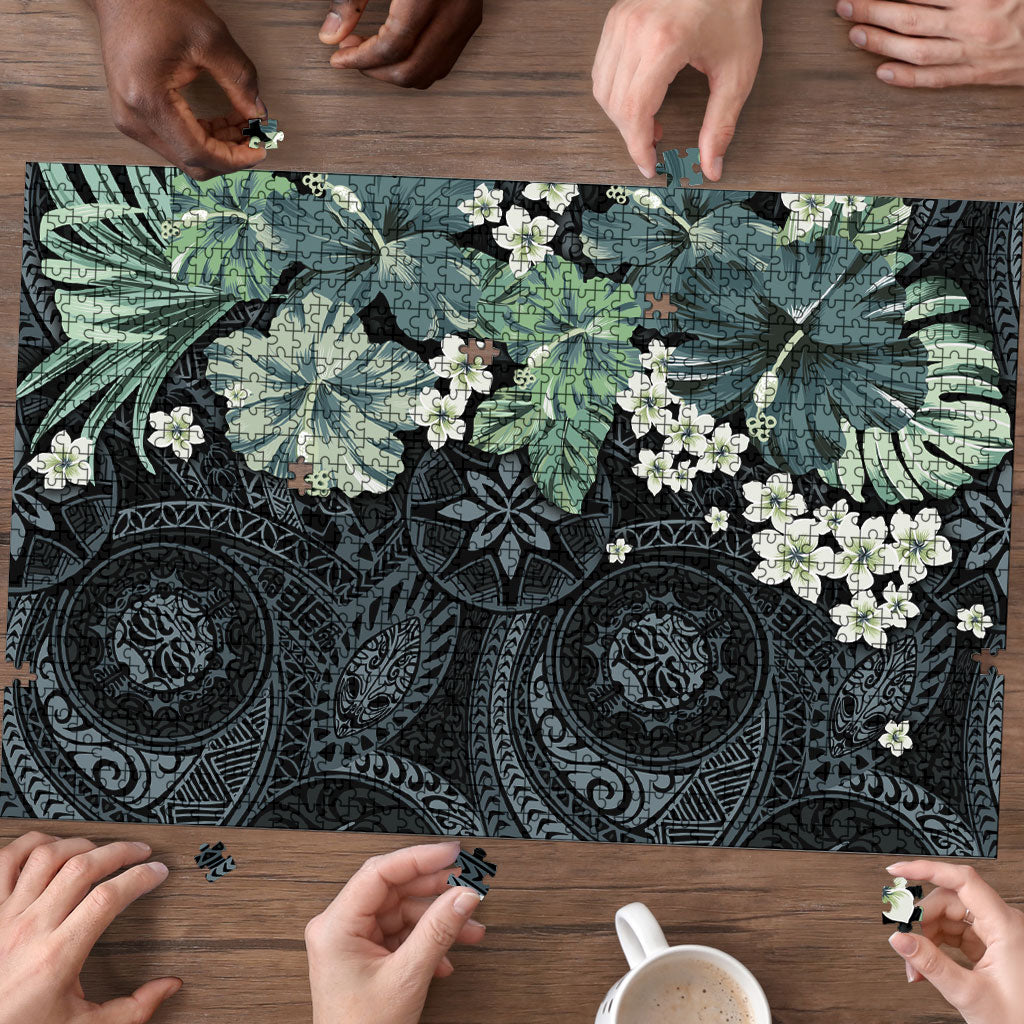 Pauliuli Hawai'i Hibiscus Puzzle Polynesian Tribal Tattoo Pattern Floral Elements LT9 - Polynesian Pride
