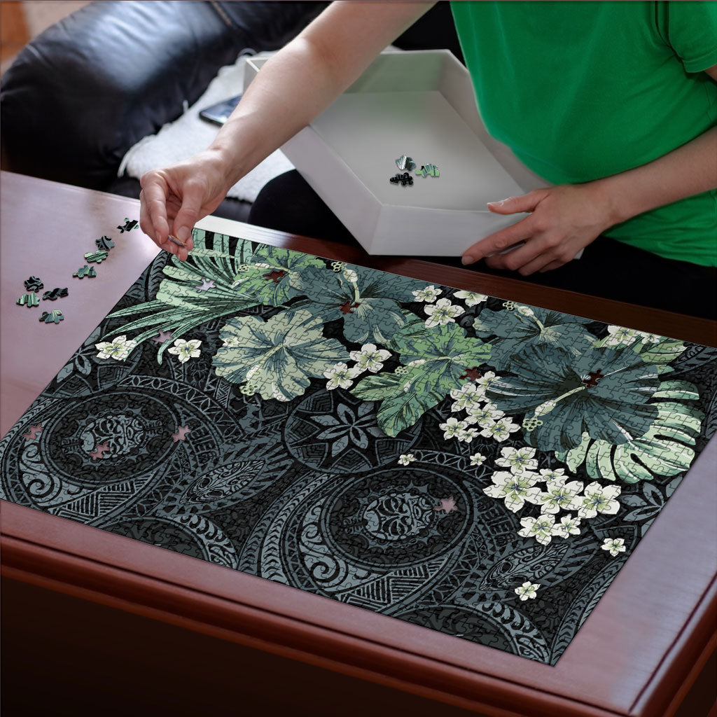 Pauliuli Hawai'i Hibiscus Puzzle Polynesian Tribal Tattoo Pattern Floral Elements LT9 - Polynesian Pride
