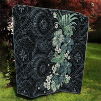 Pauliuli Hawai'i Hibiscus Quilt Polynesian Tribal Tattoo Pattern Floral Elements LT9 - Polynesian Pride