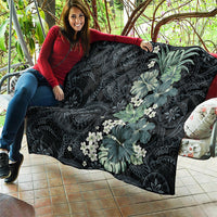 Pauliuli Hawai'i Hibiscus Quilt Polynesian Tribal Tattoo Pattern Floral Elements LT9 - Polynesian Pride
