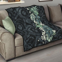 Pauliuli Hawai'i Hibiscus Quilt Polynesian Tribal Tattoo Pattern Floral Elements LT9 - Polynesian Pride