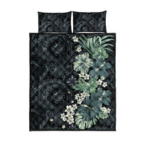 Pauliuli Hawai'i Hibiscus Quilt Bed Set Polynesian Tribal Tattoo Pattern Floral Elements LT9 - Polynesian Pride