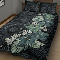 Pauliuli Hawai'i Hibiscus Quilt Bed Set Polynesian Tribal Tattoo Pattern Floral Elements LT9 - Polynesian Pride
