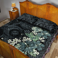 Pauliuli Hawai'i Hibiscus Quilt Bed Set Polynesian Tribal Tattoo Pattern Floral Elements LT9 - Polynesian Pride