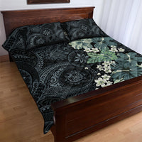 Pauliuli Hawai'i Hibiscus Quilt Bed Set Polynesian Tribal Tattoo Pattern Floral Elements LT9 - Polynesian Pride