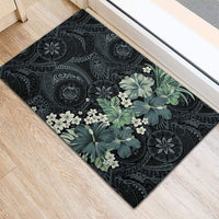 Pauliuli Hawai'i Hibiscus Rubber Doormat Polynesian Tribal Tattoo Pattern Floral Elements LT9 - Polynesian Pride