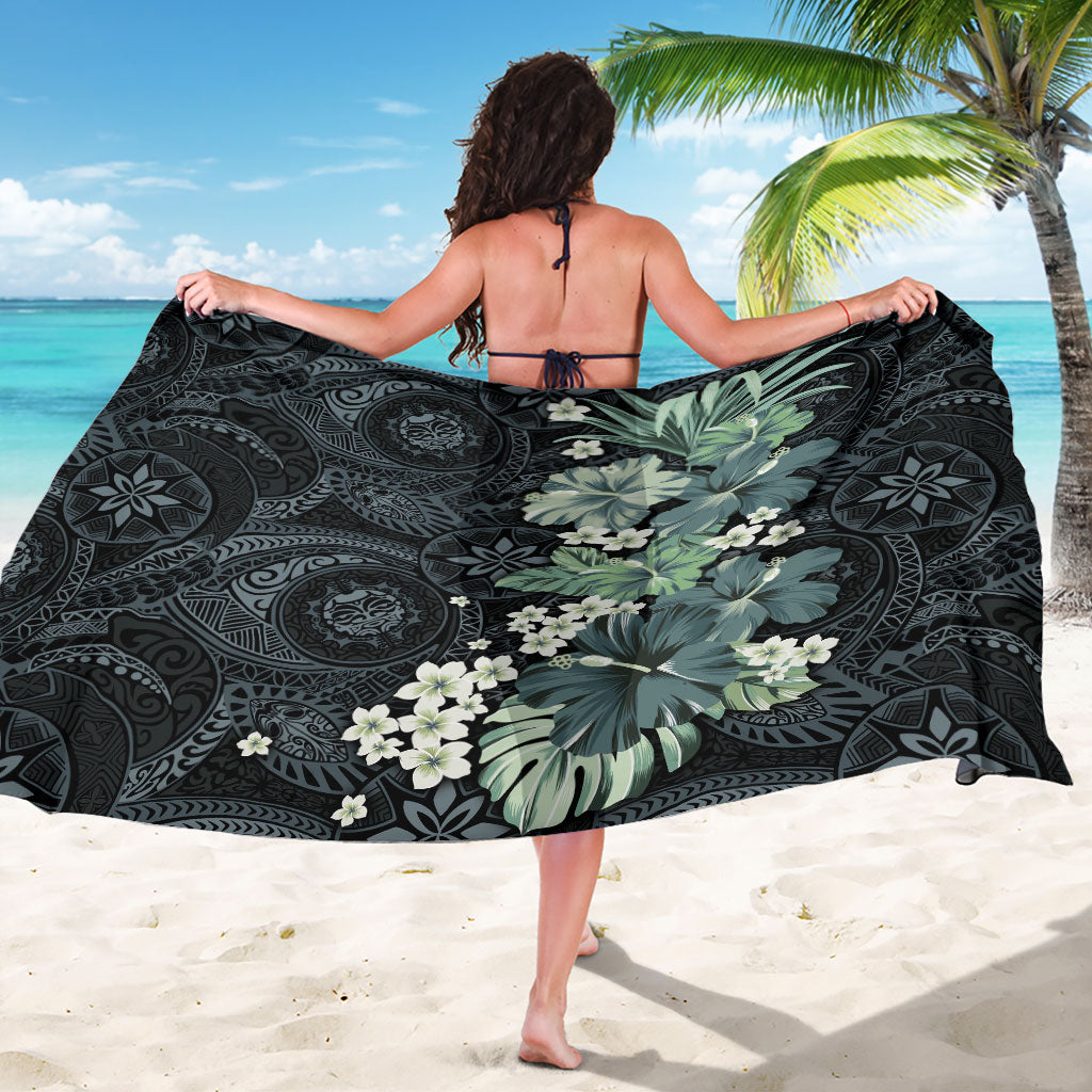Pauliuli Hawai'i Hibiscus Sarong Polynesian Tribal Tattoo Pattern Floral Elements LT9 - Polynesian Pride