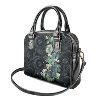 Pauliuli Hawai'i Hibiscus Shoulder Handbag Polynesian Tribal Tattoo Pattern Floral Elements LT9 - Polynesian Pride