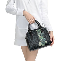 Pauliuli Hawai'i Hibiscus Shoulder Handbag Polynesian Tribal Tattoo Pattern Floral Elements LT9 - Polynesian Pride