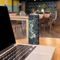 Pauliuli Hawai'i Hibiscus Skinny Tumbler Polynesian Tribal Tattoo Pattern Floral Elements LT9 - Polynesian Pride