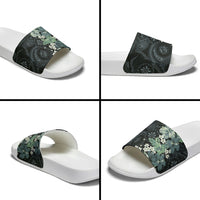 Pauliuli Hawai'i Hibiscus Slide Sandals Polynesian Tribal Tattoo Pattern Floral Elements LT9 - Polynesian Pride