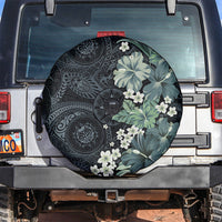 Pauliuli Hawai'i Hibiscus Spare Tire Cover Polynesian Tribal Tattoo Pattern Floral Elements LT9 Charcoal Blue - Polynesian Pride