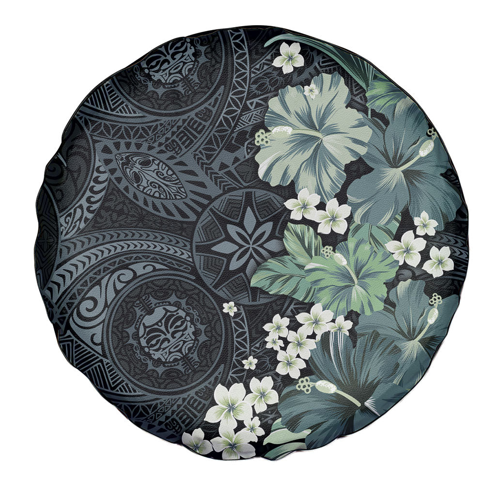 Pauliuli Hawai'i Hibiscus Spare Tire Cover Polynesian Tribal Tattoo Pattern Floral Elements LT9 - Polynesian Pride