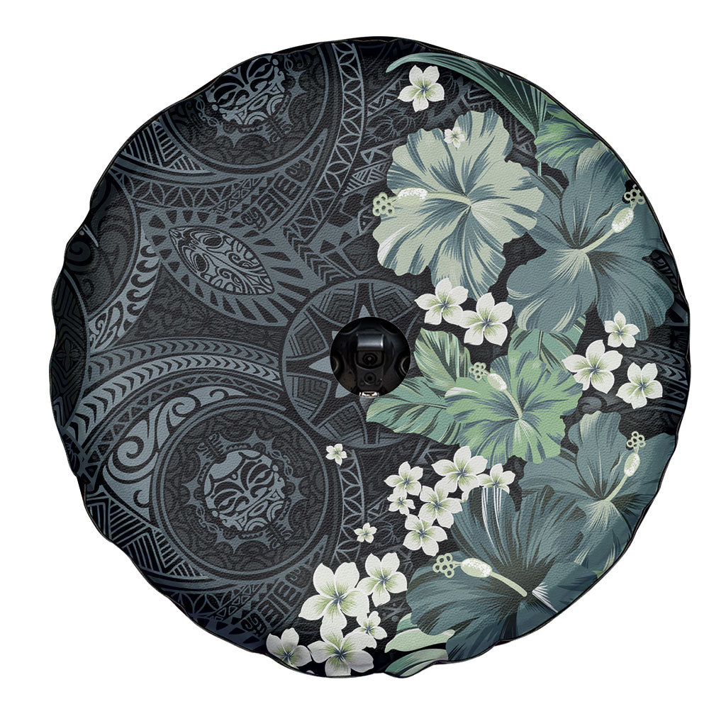 Pauliuli Hawai'i Hibiscus Spare Tire Cover Polynesian Tribal Tattoo Pattern Floral Elements LT9 - Polynesian Pride