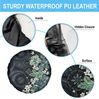 Pauliuli Hawai'i Hibiscus Spare Tire Cover Polynesian Tribal Tattoo Pattern Floral Elements LT9 - Polynesian Pride