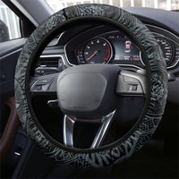 Pauliuli Hawai'i Hibiscus Steering Wheel Cover Polynesian Tribal Tattoo Pattern Floral Elements LT9 - Polynesian Pride