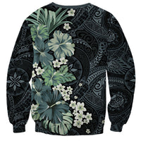 Pauliuli Hawai'i Hibiscus Sweatshirt Polynesian Tribal Tattoo Pattern Floral Elements LT9 - Polynesian Pride
