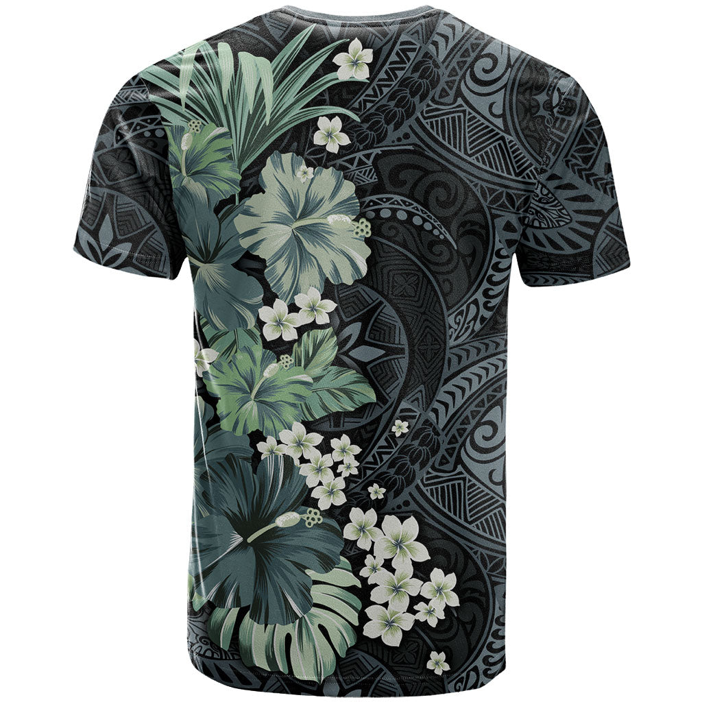 Pauliuli Hawai'i Hibiscus T Shirt Polynesian Tribal Tattoo Pattern Floral Elements LT9 - Polynesian Pride