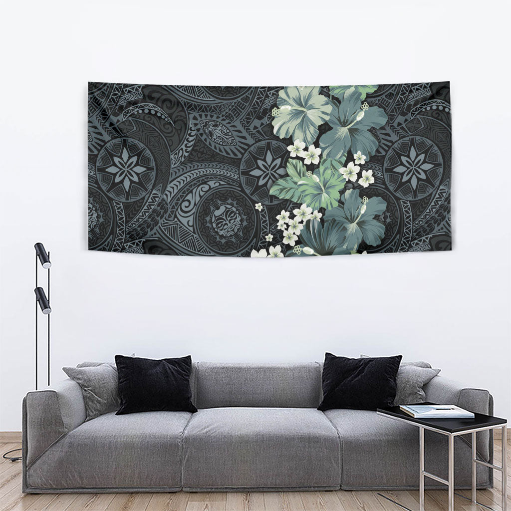Pauliuli Hawai'i Hibiscus Tapestry Polynesian Tribal Tattoo Pattern Floral Elements LT9 - Polynesian Pride