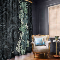 Pauliuli Hawai'i Hibiscus Window Curtain Polynesian Tribal Tattoo Pattern Floral Elements LT9 - Polynesian Pride