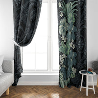 Pauliuli Hawai'i Hibiscus Window Curtain Polynesian Tribal Tattoo Pattern Floral Elements LT9 - Polynesian Pride