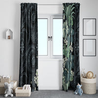 Pauliuli Hawai'i Hibiscus Window Curtain Polynesian Tribal Tattoo Pattern Floral Elements LT9 - Polynesian Pride