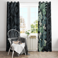Pauliuli Hawai'i Hibiscus Window Curtain Polynesian Tribal Tattoo Pattern Floral Elements LT9 - Polynesian Pride
