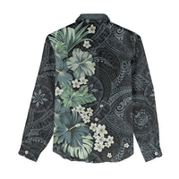 Pauliuli Hawai'i Hibiscus Women Casual Shirt Polynesian Tribal Tattoo Pattern Floral Elements LT9 - Polynesian Pride