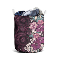 Poni Mama Hawai'i Hibiscus Laundry Basket Polynesian Tribal Tattoo Pattern Floral Elements LT9 - Polynesian Pride