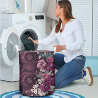 Poni Mama Hawai'i Hibiscus Laundry Basket Polynesian Tribal Tattoo Pattern Floral Elements LT9 - Polynesian Pride