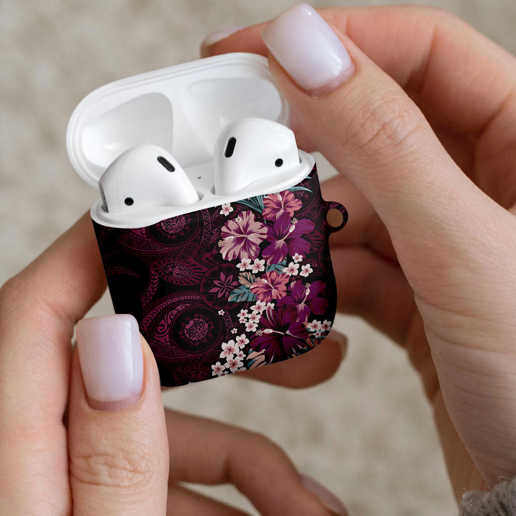 Poni Mama Hawai'i Hibiscus AirPods Case Polynesian Tribal Tattoo Pattern Floral Elements LT9 - Polynesian Pride