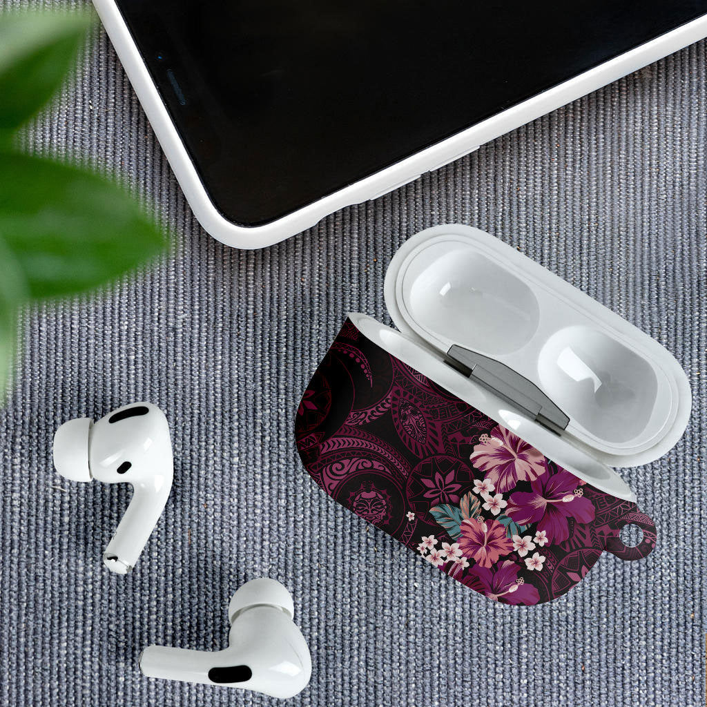 Poni Mama Hawai'i Hibiscus AirPods Case Polynesian Tribal Tattoo Pattern Floral Elements LT9 - Polynesian Pride