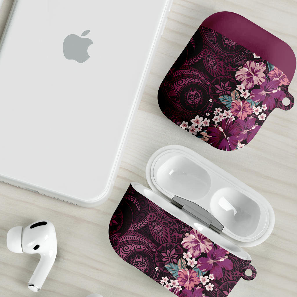 Poni Mama Hawai'i Hibiscus AirPods Case Polynesian Tribal Tattoo Pattern Floral Elements LT9 - Polynesian Pride