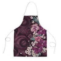 Poni Mama Hawai'i Hibiscus Apron Polynesian Tribal Tattoo Pattern Floral Elements LT9 Pink - Polynesian Pride