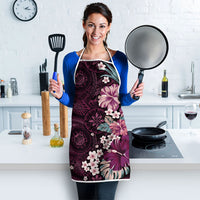 Poni Mama Hawai'i Hibiscus Apron Polynesian Tribal Tattoo Pattern Floral Elements LT9 - Polynesian Pride